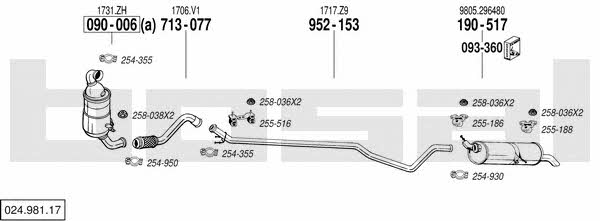 02498117 Bosal Exhaust system