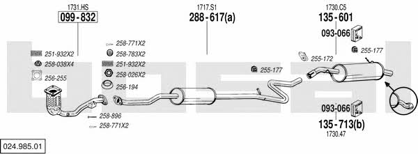 Bosal 024.985.01 Exhaust system 02498501
