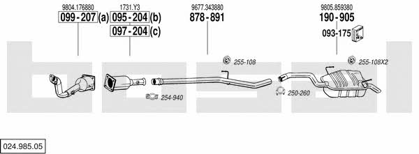 Bosal 024.985.05 Exhaust system 02498505