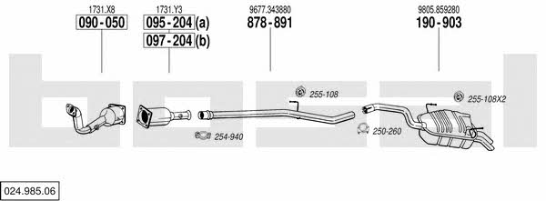 Bosal 024.985.06 Exhaust system 02498506