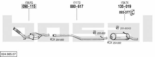 Bosal 024.985.07 Exhaust system 02498507 02498507 Bosal Exhaust system