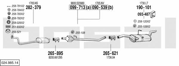  024.985.14 Exhaust system 02498514