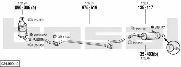  024.990.40 Exhaust system 02499040