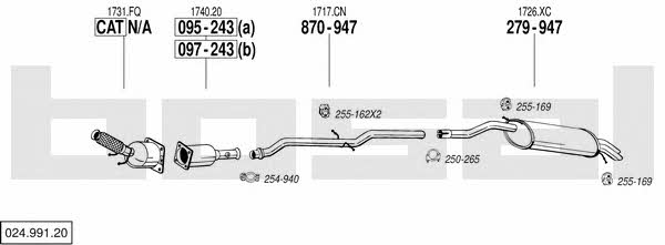 Bosal 024.991.20 Exhaust system 02499120