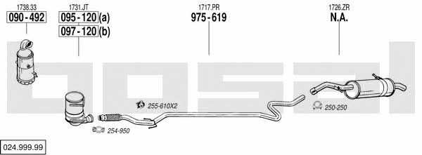 Bosal 024.999.99 Exhaust system 02499999 02499999 Bosal Exhaust system