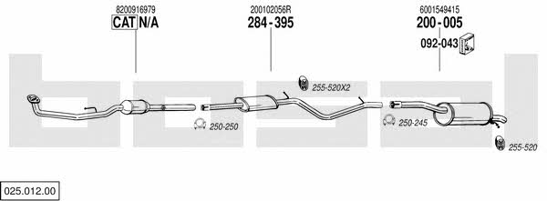 Bosal 025.012.00 Exhaust system 02501200