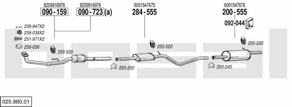  025.980.01 Exhaust system 02598001