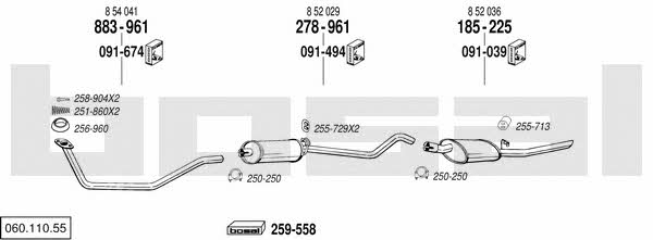 Bosal 060.110.55 Exhaust system 06011055