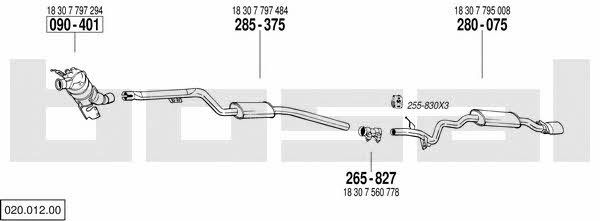 Bosal 020.012.00 Exhaust system 02001200