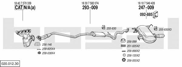 Bosal 020.012.30 Exhaust system 02001230