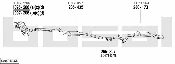 Bosal 020.012.55 Exhaust system 02001255
