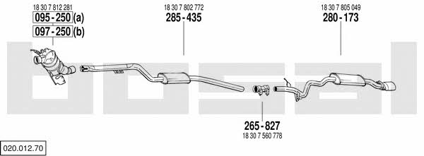 Bosal 020.012.70 Exhaust system 02001270