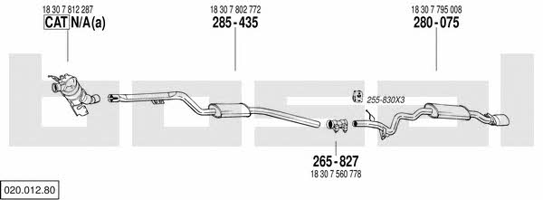 Bosal 020.012.80 Exhaust system 02001280