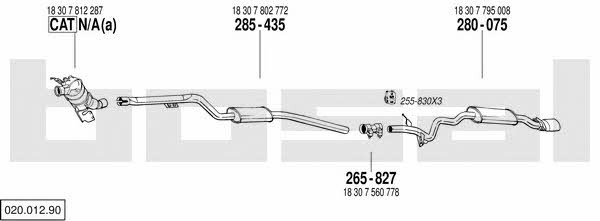 Bosal 020.012.90 Exhaust system 02001290