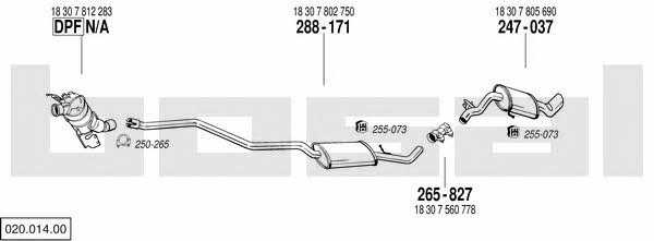 02001400 Bosal Exhaust system