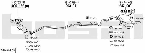 Bosal 020.014.05 Exhaust system 02001405 02001405 Bosal Exhaust system