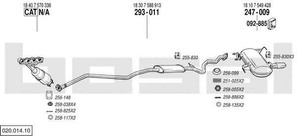 Bosal 020.014.10 Exhaust system 02001410 02001410 Bosal Exhaust system