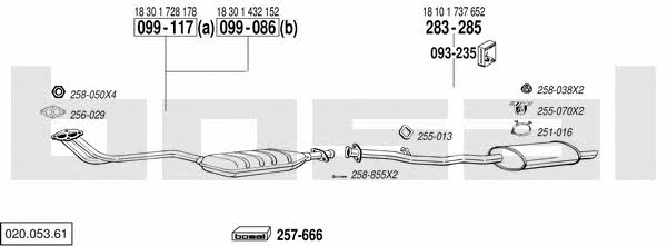 Bosal 020.053.61 Exhaust system 02005361
