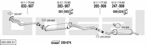 Bosal 020.055.51 Exhaust system 02005551