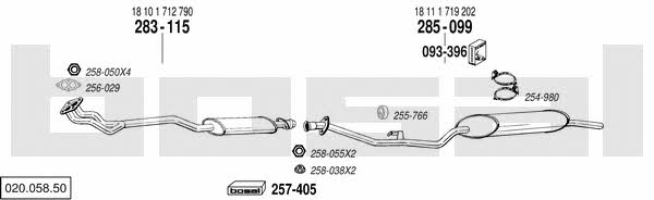 Bosal 020.058.50 Exhaust system 02005850
