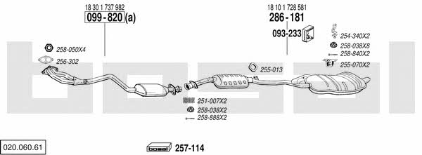 Bosal 020.060.61 Exhaust system 02006061