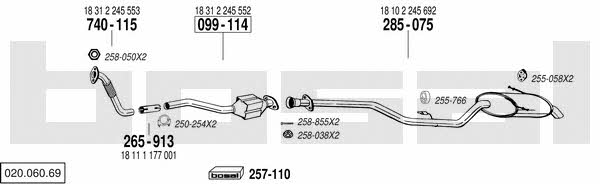 Bosal 020.060.69 Exhaust system 02006069