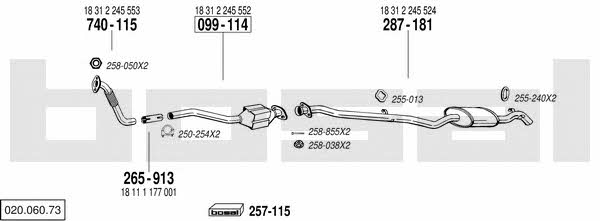Bosal 020.060.73 Exhaust system 02006073