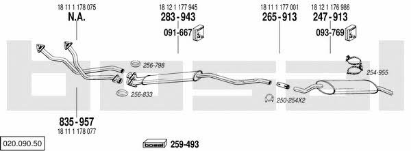 Bosal 020.090.50 Exhaust system 02009050