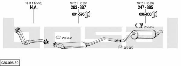 Bosal 020.096.50 Exhaust system 02009650 02009650 Bosal Exhaust system