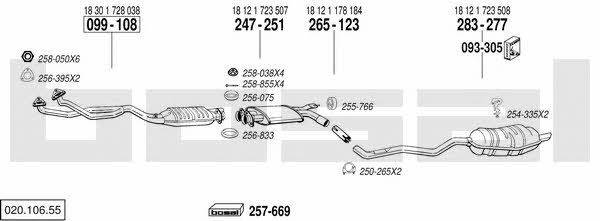  020.106.55 Exhaust system 02010655