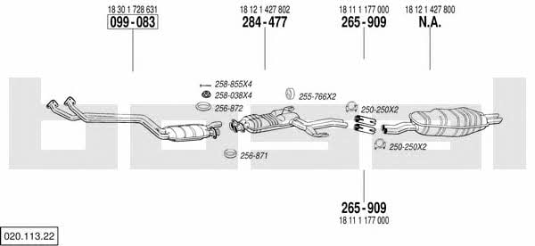 Bosal 020.113.22 Exhaust system 02011322