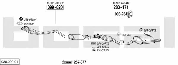 Bosal 020.200.01 Exhaust system 02020001
