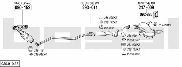  020.910.35 Exhaust system 02091035