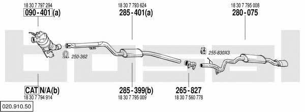 Bosal 020.910.50 Exhaust system 02091050