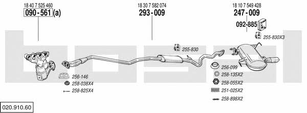  020.910.60 Exhaust system 02091060