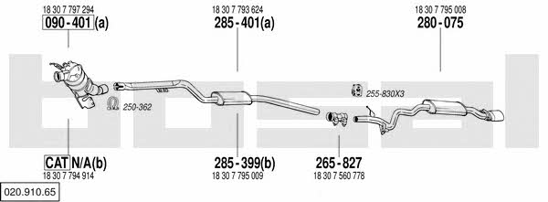  020.910.65 Exhaust system 02091065