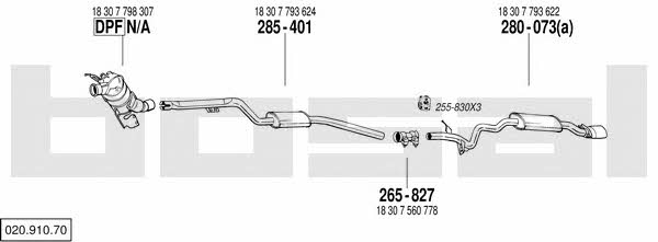  020.910.70 Exhaust system 02091070