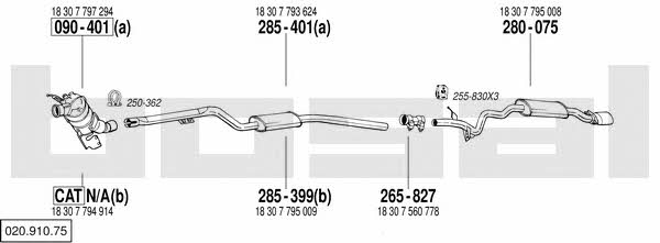  020.910.75 Exhaust system 02091075