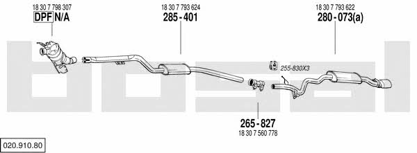  020.910.80 Exhaust system 02091080