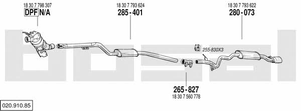  020.910.85 Exhaust system 02091085