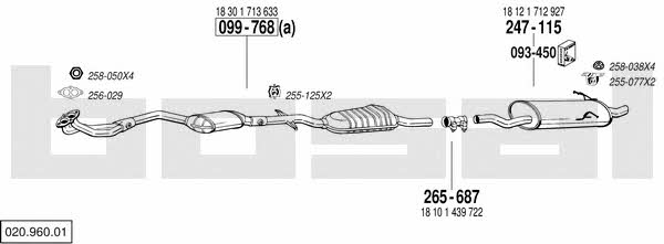 Bosal 020.960.01 Exhaust system 02096001