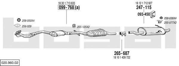 Bosal 020.960.02 Exhaust system 02096002 02096002 Bosal Exhaust system