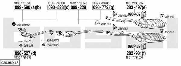 Bosal 020.960.13 Exhaust system 02096013