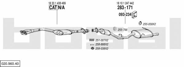 Bosal 020.960.40 Exhaust system 02096040 02096040 Bosal Exhaust system