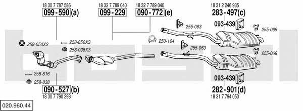 Bosal 020.960.44 Exhaust system 02096044