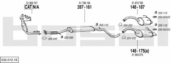 Bosal 032.012.16 Exhaust system 03201216