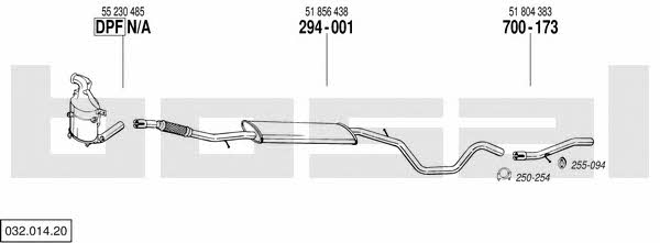 Bosal 032.014.20 Exhaust system 03201420