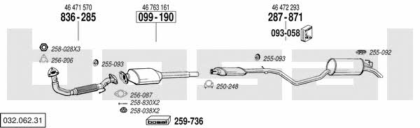 Bosal 032.062.31 Exhaust system 03206231