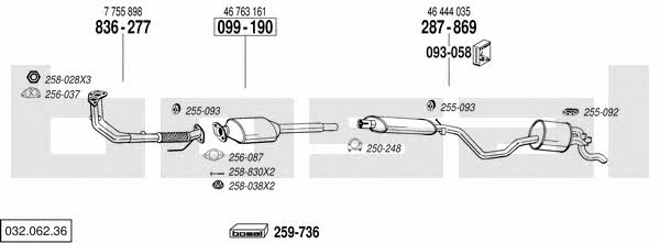  032.062.36 Exhaust system 03206236