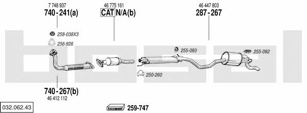 Bosal 032.062.43 Exhaust system 03206243 03206243 Bosal Exhaust system